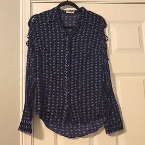 Button Down Shirt with Cut Out Details